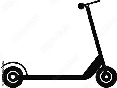  Skate scooter silhouette,  urban transport, black and white