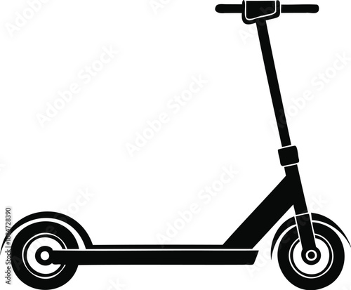  Skate scooter silhouette,  urban transport, black and white