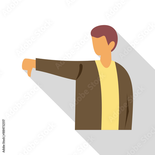 Man showing a gesture of dislike and disapproval with a thumbs down sign
