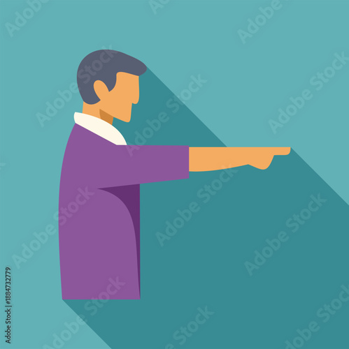 Man pointing finger, indicating accusation, blame, or showing a way