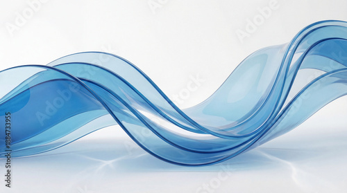 Flowing Blue Glass Ribbons