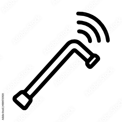 Smart Sensor Cane Blind Navigation Accessibility Rounded Style Icon