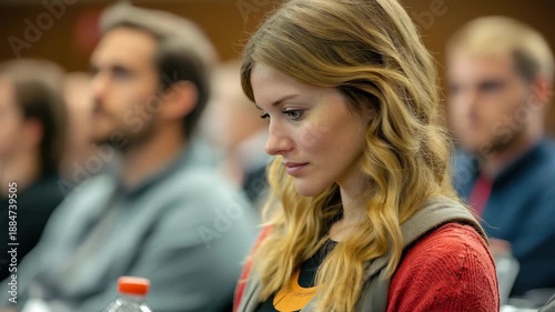 Engaged audience attentively listening during a panel discussion in a conference room setting