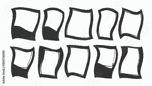 Quadro su tela Brash shapes frame the design, carved zigzag design