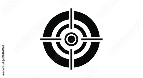 A simple black target with concentric circles and crosshair design