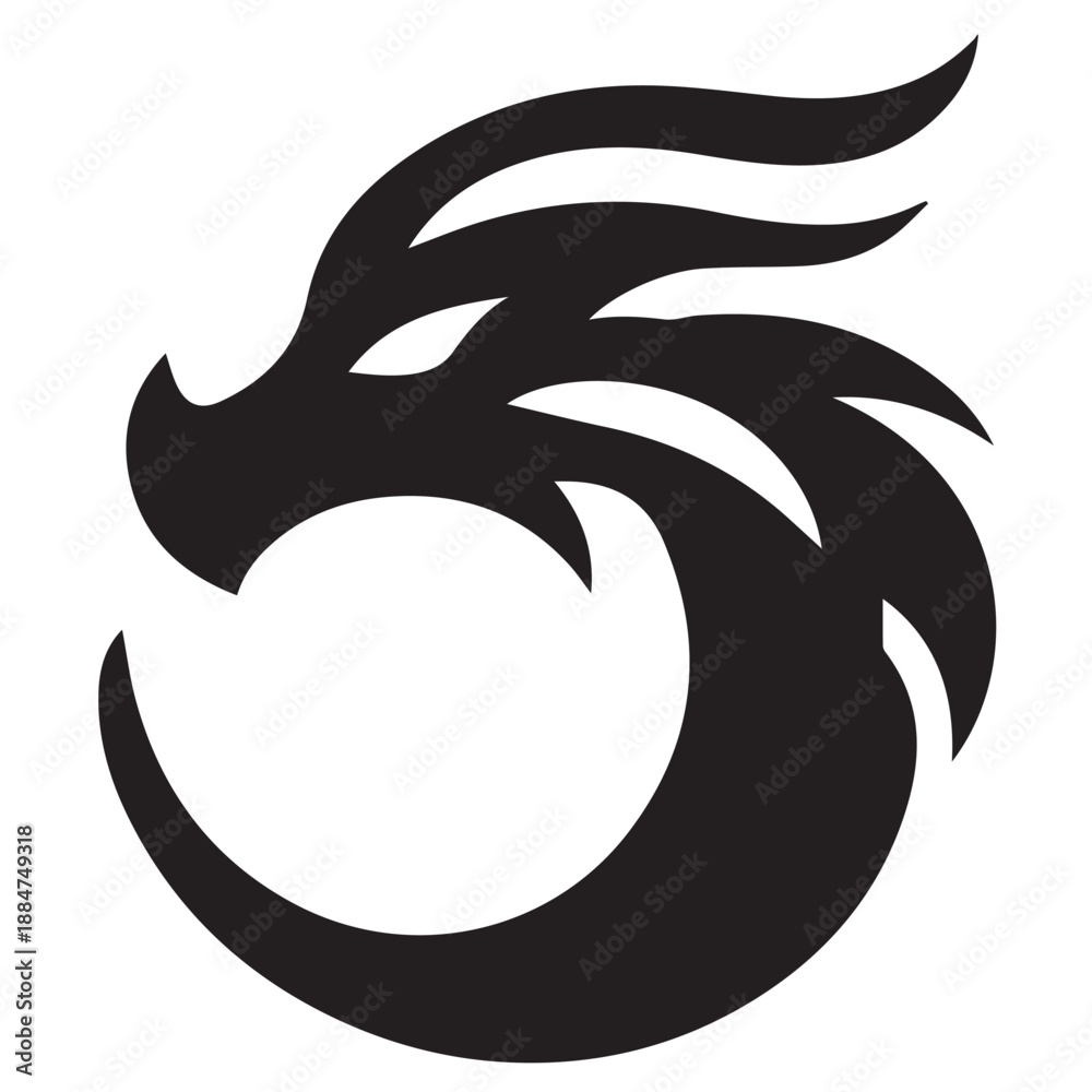 Obraz premium Dragon silhouette vector 