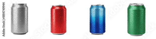 Foto Realistic Aluminum Soda Can Mockup Set Isolated on White Background Blank Silver