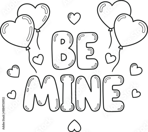 Valentine's day coloring page with heartfelt message