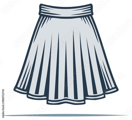 Stylized Skirt Illustration Apparel Garment Design Pleated Fashionable Clothes Stylish Bottom Casual Clothing Item