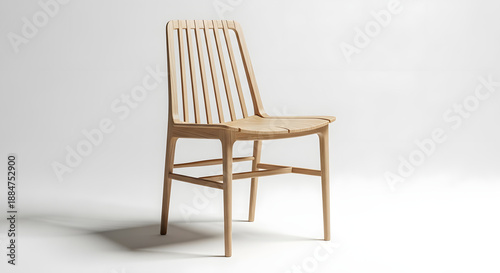 modern interior design wooden chair isolated on a white background studio light