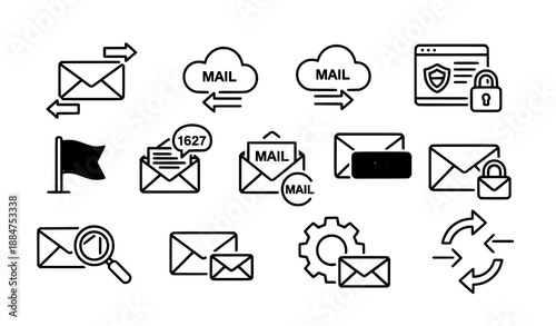 Modern Email and Communication Icons Vector Pack with Editable Stroke
