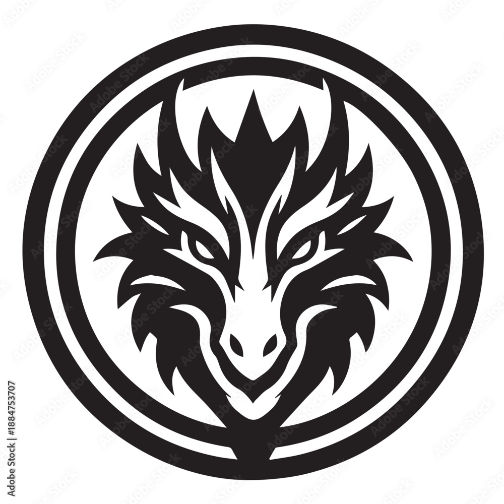 Fototapeta premium Dragon silhouette vector 