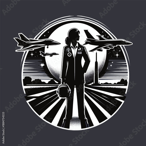 Aerospace Engineer silhouette vector illustration 