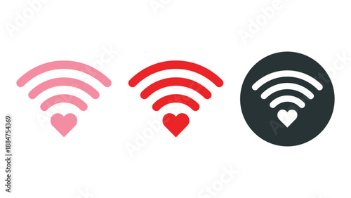Valentine day wifi heart icon love signal