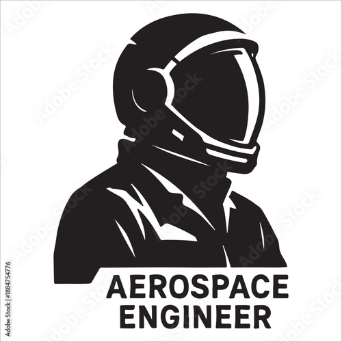 Aerospace Engineer silhouette vector illustration 