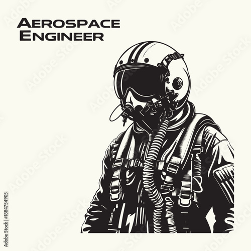 Aerospace Engineer silhouette vector illustration 