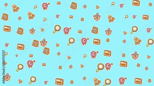 Featuring creatures, buildings, and magnifying glasses on a light blue background. Ideal for educational resources and design projects.