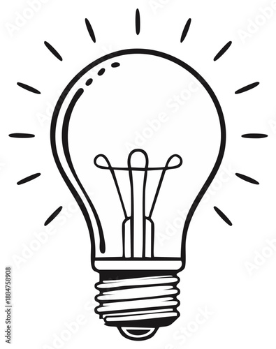 Conceptual Bright Glowing Incandescent Light Bulb Symbolizing Ideas Innovation and Enlightenment