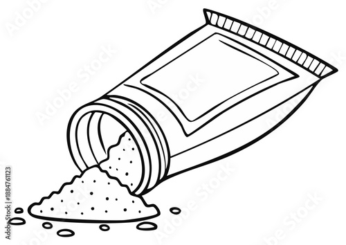 Dipping pouch bag with powder falling out for seasoning, spice, or drug