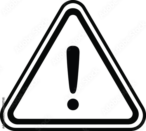 Warning sign with exclamation mark inside triangle