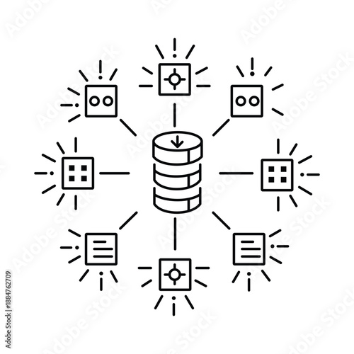 Distributed Cache Icon. Vector Design