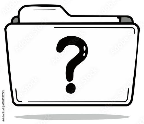 Cartoon style file folder with a question mark symbol
