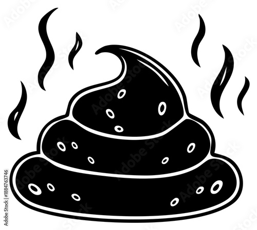Cartoon drawing of a pile of poop with steam rising