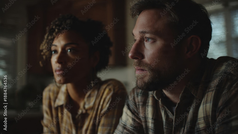 Obraz premium Intense portrait of thoughtful couple