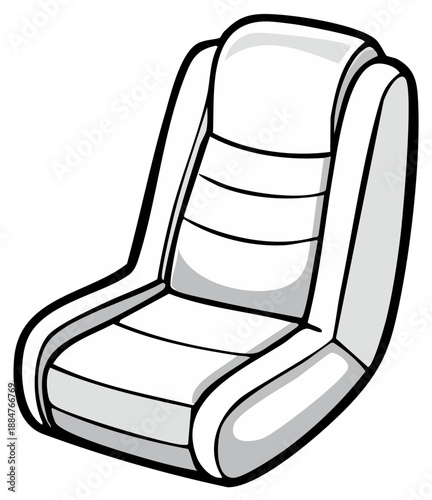 Comfortable Seat Illustration Soft and Plush Car or Vehicle Seating Design Modern Style