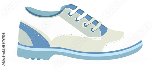 Stylish blue and white casual shoe with laces for everyday wear