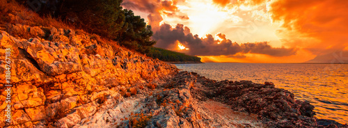 sea summer landscape, popular croatian place - Premanture peninsula national park near Pula, Kamenjak cape, Croatia, Europe, Istria,,, exclusive - this image is sold only on Adobe stock