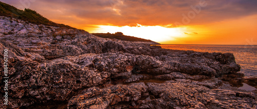 sea summer landscape, popular croatian place - Premanture peninsula national park near Pula, Kamenjak cape, Croatia, Europe, Istria,,, exclusive - this image is sold only on Adobe stock