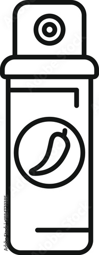 Pepper spray canister with a chili icon, representing personal safety and self defense