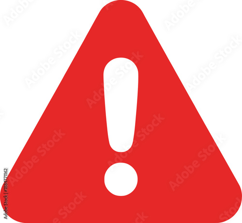 Warning sign with exclamation mark inside red triangle