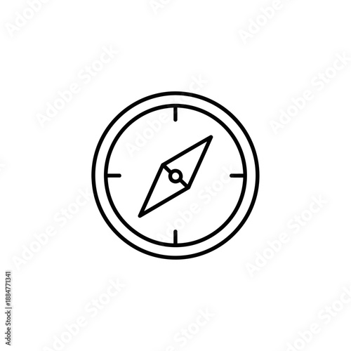 Simple compass icon with directional needle