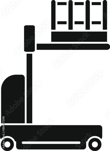 Forklift lifting a pallet with boxes, representing logistics and warehouse operations