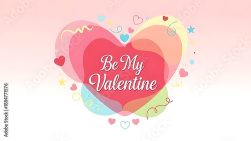 Colorful heart design with text for Valentine's Day celebration  
