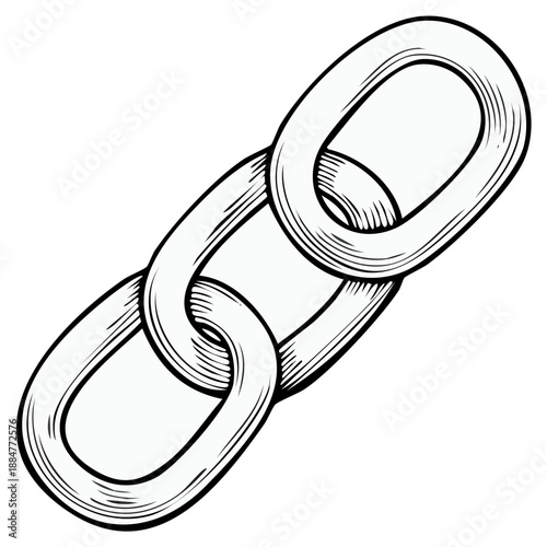Interlocked Chain Links Sketch: Unity, Connection, and Strength Illustration