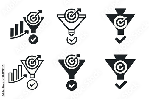 Digital Branding Icons. Building a brand through digital content and advertising. Icon set. Set Logo of Building a brand through digital content and
