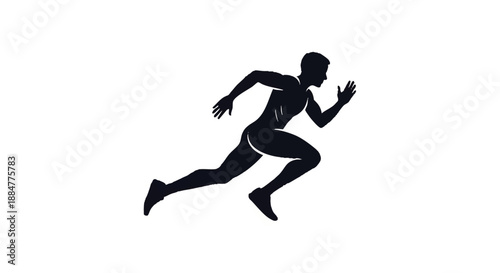 Silhouette of a Running Man.