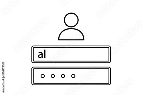 Simple line icon of a user login form element