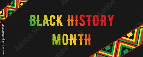 Black History Month. Banner featuring a close-up of a Black woman, face-off style. Template for social media, flyers, postcards, etc.