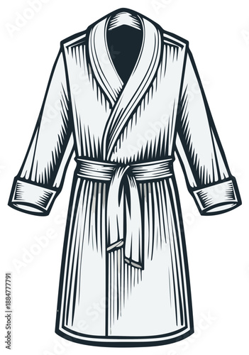 Illustrated depiction of a bathrobe graphic design element