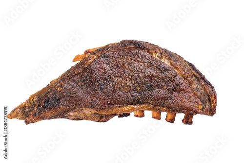 Fotografía Grilled lamb breast ribs slab with roasted surface isolated on isolated backgrou