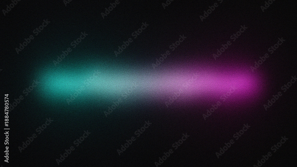 Obraz premium Teal and Magenta Gradient Light Streak on Black Background, Subtle Grain, Stock Media