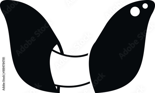 Fortune cookie breaking, revealing a blank paper strip for a predictive message