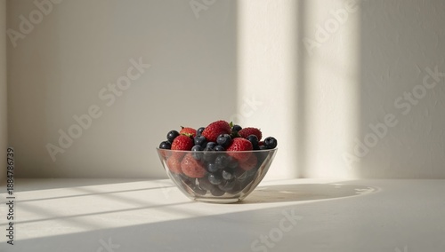 Bowl With Mixed Berries on a Table in Natural Light During the Day