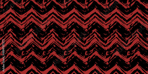 Seamless red and black geometric floral damask pattern vector illustration for vintage textile wallpaper and elegant ornament tile decoration style