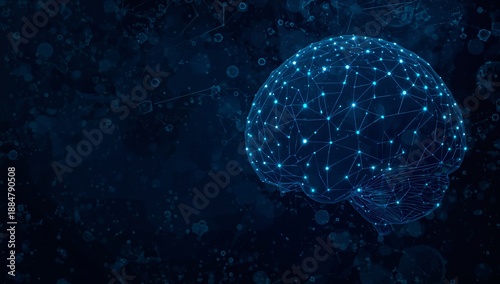 Visual Representation of a Brain With Glowing Connections on a Dark Background