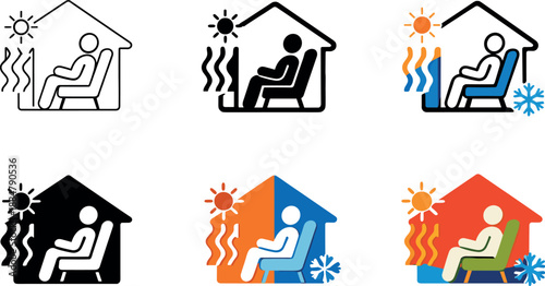 Image Generation. Domestic climate balance concept portraying a living area supported by regulated heating and cooling flow,